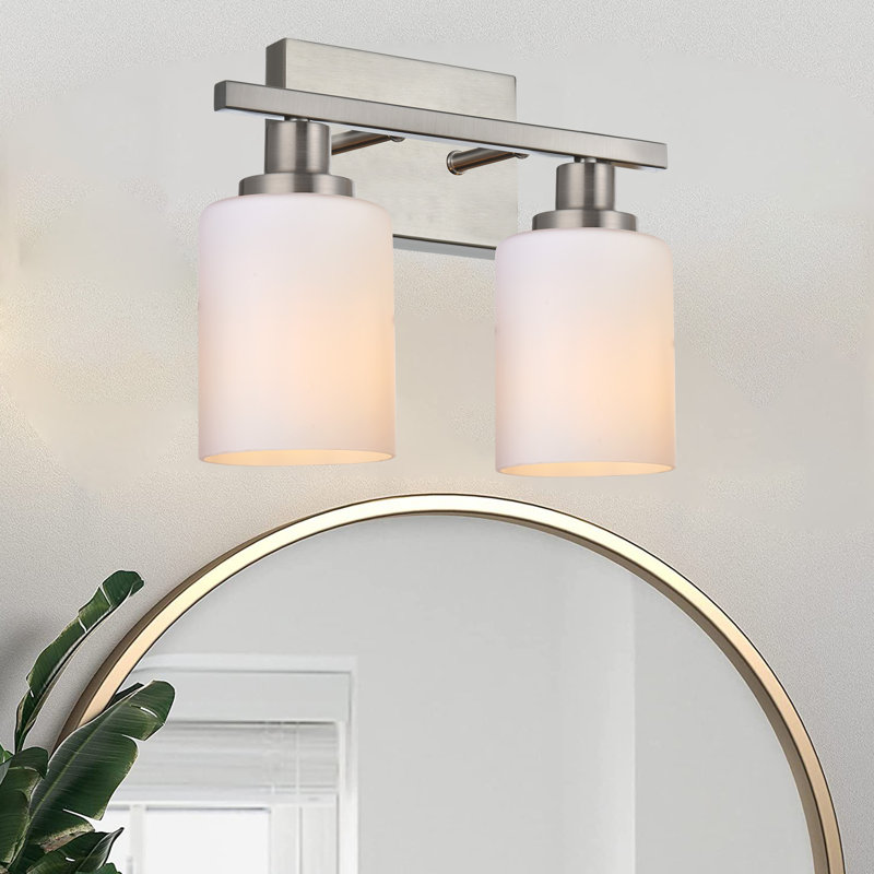Bathroom Light Fixtures Vanity Light, Modern Bathroom Lights Over Mirror With Milky White Glass Shade, Bathroom Wall Sconces Vanity Lighting Fixtures For Bedroom Hallway