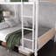 Lit superposé simple au-dessus d'un lit simple en métal, conception détachable industrielle avec garde-corps pour adolescents et petits espaces