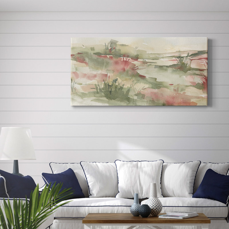 Distant Drama I - Toile tendue avec châssis de qualité supérieure - Prêt à être accroché, H 20 po x l 40 po x P 1 po