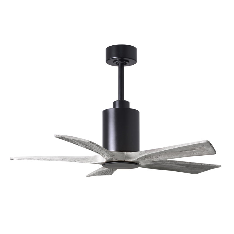 Patricia 42'' Ceiling Fan with LED Lights, Matte Black, Barn Wood Tone