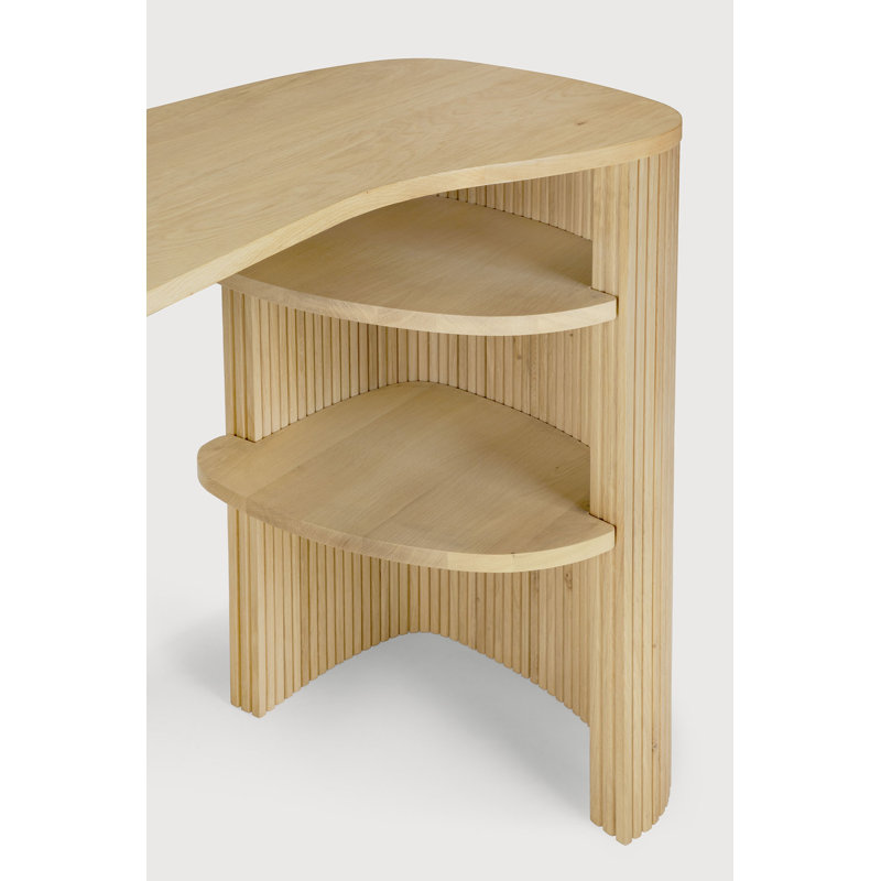 Roller Max Solid Wood Executive Desk, Oak Varnish