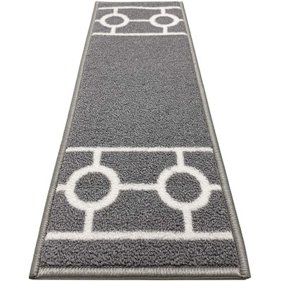 Tapis d'escalier antidérapant lavable à la machine, bordé d'une chaîne de 8,5 po x 26 po, couleurs et options