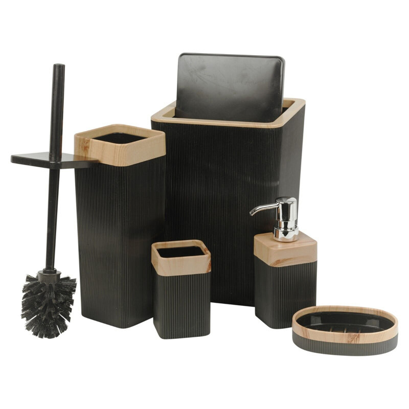 Nirgun Bathroom Accessory Set, Anthracite