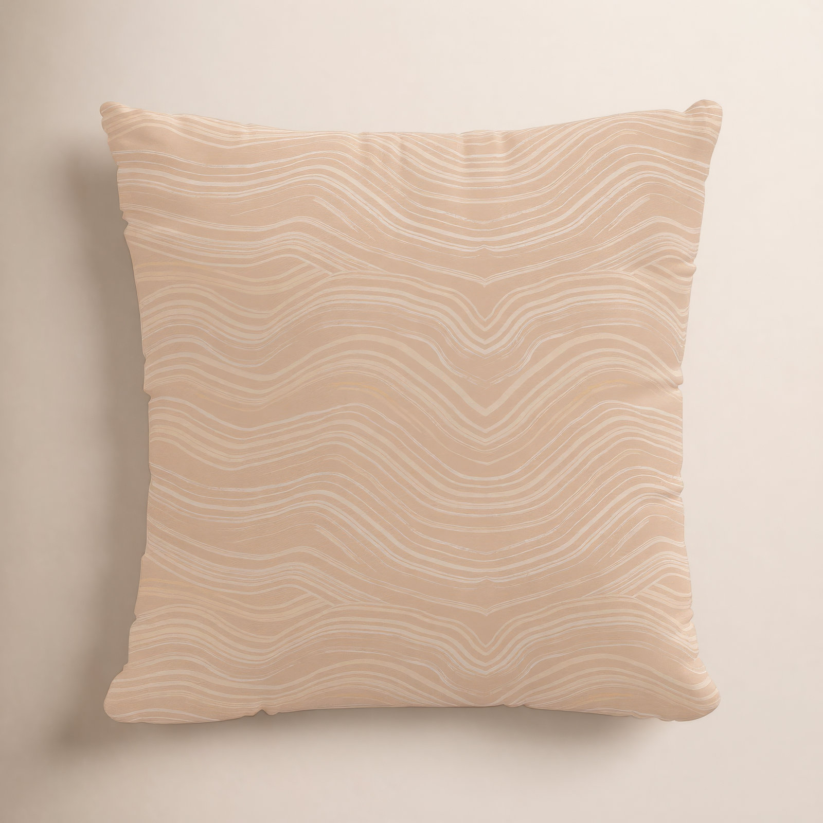 Claira Cotton Throw Pillow, Polyester/Polyfill, Make Waves Buff, 22" H x 22" W