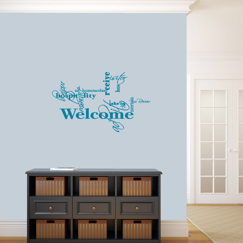 Text & Numbers Non-Wall Damaging Wall Decal, Teal
