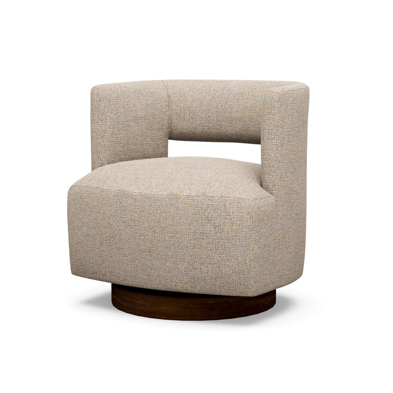 Crystle Swivel Barrel Chair, 5246-74, Walnut