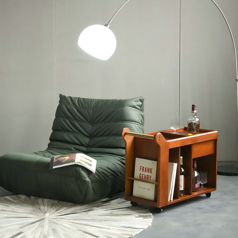 Modern Minimalist Caramel - Coloured Sofa Mobile Side Table