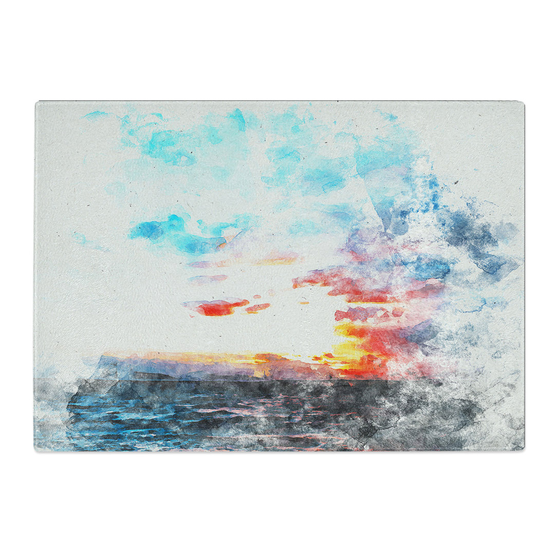 Tempered Glass Moody Skies Above the Ocean Chopping Board