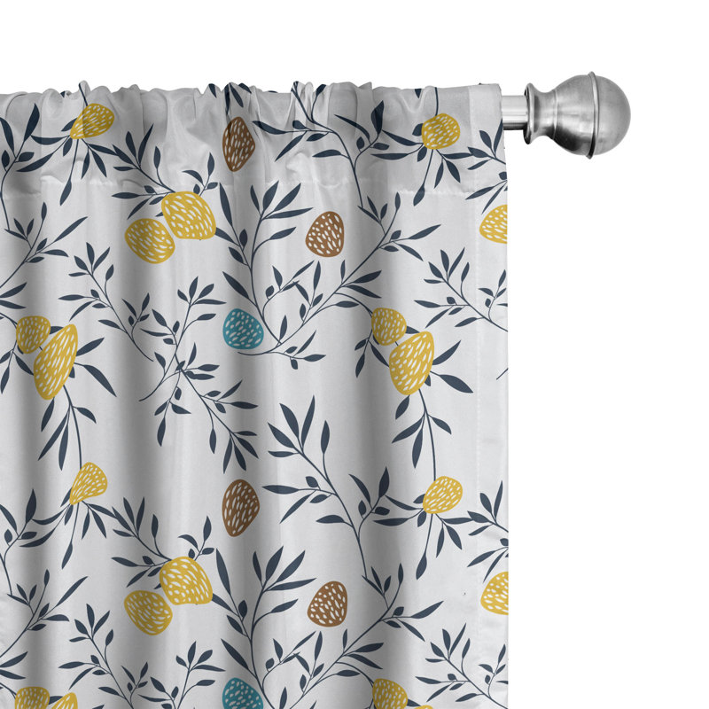 Garden Floral Semi-Sheer Rod Pocket Curtain Panels, 28" x 84"