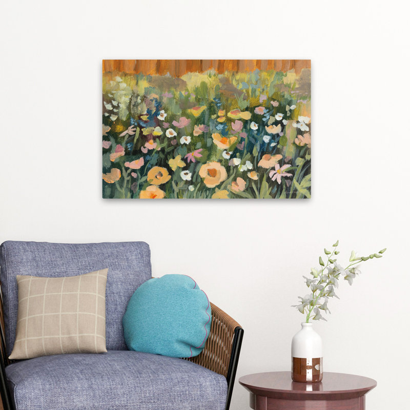 Art de l'arrière-cour - fleurs vertes, H 16 po x l 24 po