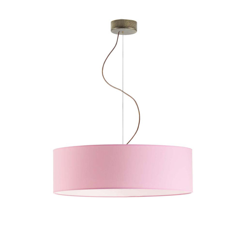 Aubryella 4 - Light Drum Pendant, Light Pink, Antique Gold