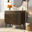 Meuble-lavabo rayé de luxe 36 po, double rangement à fermeture en douceur et lavabo en céramique de qualité supérieure, brun foncé