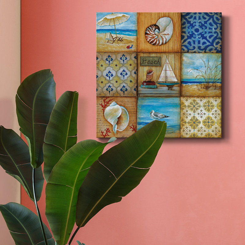 Beach Scenes - Impression sur toile tendue, H 16 po x l 16 po x P 1 po