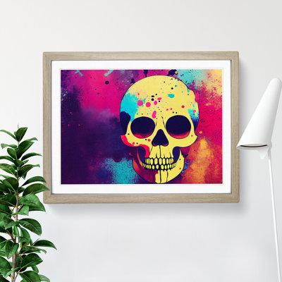 XH1022-7857X Skull Paint Splatter Vol.6 Abstract - Single Picture Frame Print