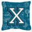 Monogramme initiale mer Doodles intérieur/extérieur Throw Pillow-14982880-14982902