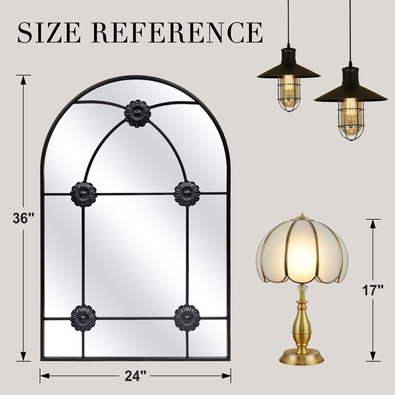 Miroir mural en métal Joudy, 36 po x 24 po