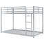 Lit superposé simple au-dessus d'un lit simple en métal avec structure robuste, barrière de sécurité et échelle intégrée pour les petits espaces-669702183