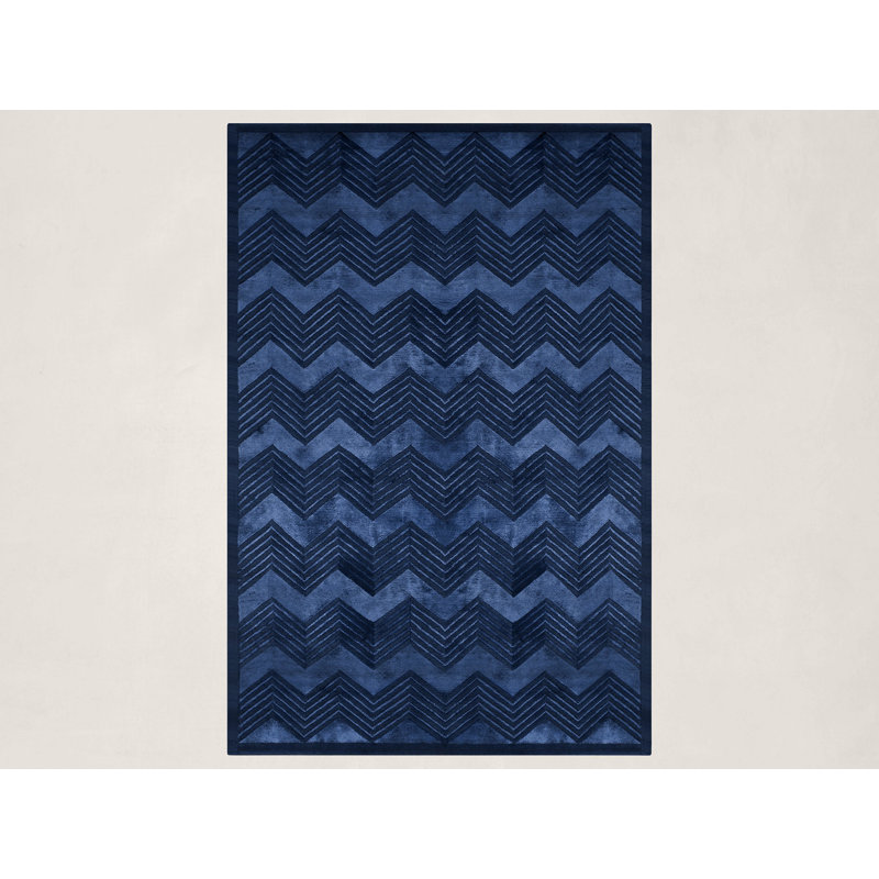 Ralph Lauren Monroe Chevron Wool, Viscose Chevron Rug, Rectangle 6' x 9'