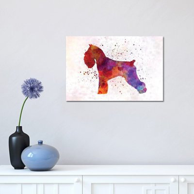 Schnauzer In Watercolor by Paul Rommer - Wrapped Canvas Painting