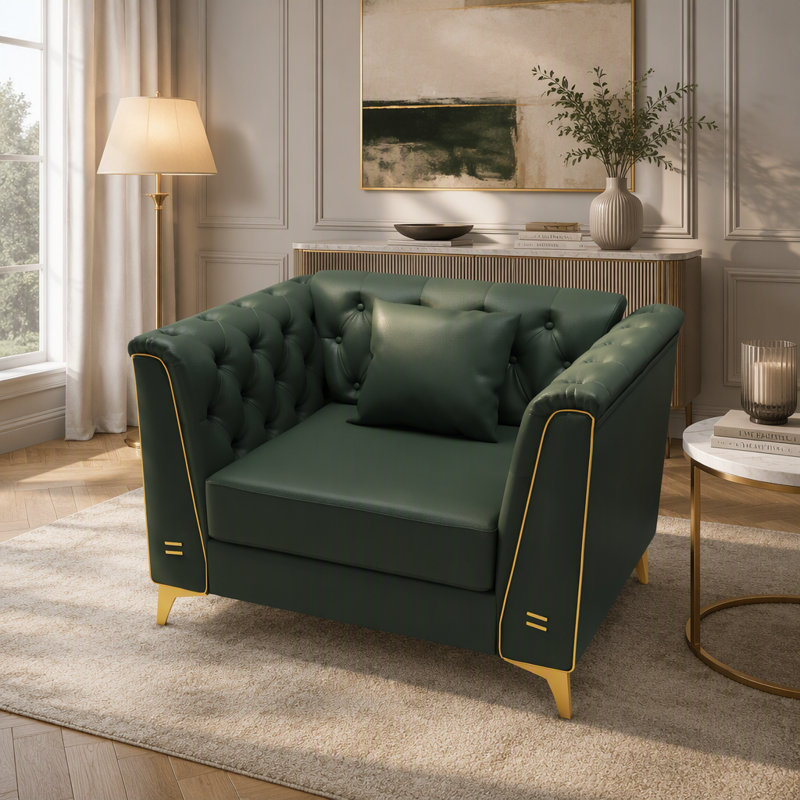 Méridienne moderne 34,2 pouces sans os, Green