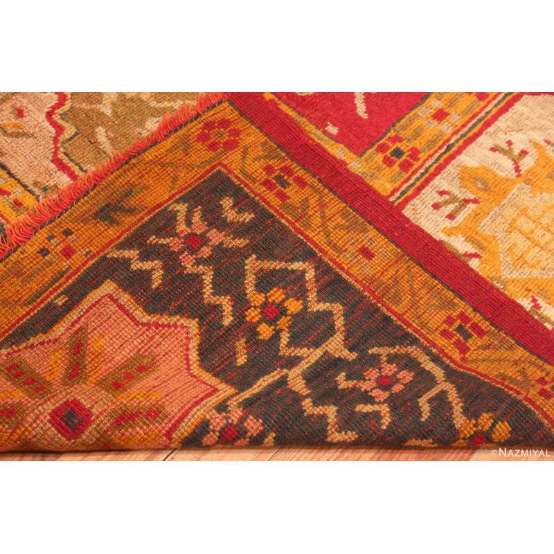 Geometric Antique Turkish Oushak Rug