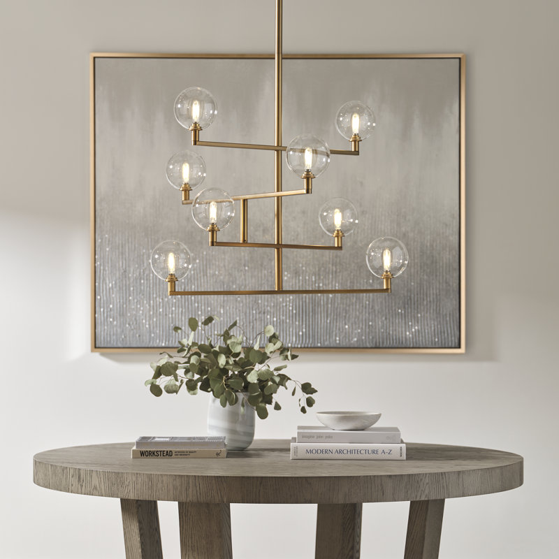 Gambit 8 - Light Chandelier, Aged Brass, Yes