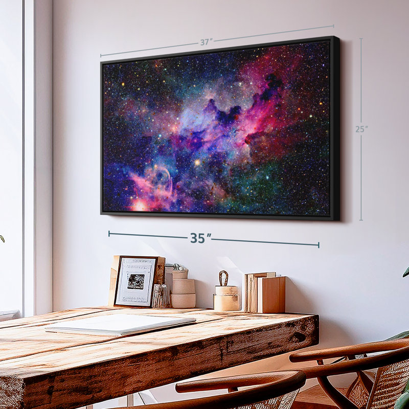 Impression sur toile Galaxy Galaxy Nebula, H 25 po x l 37 po