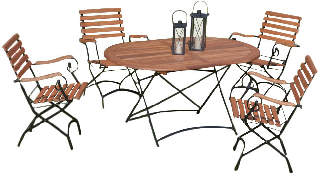 Timothee 4 - Person Patio Dining Set Oval Table
