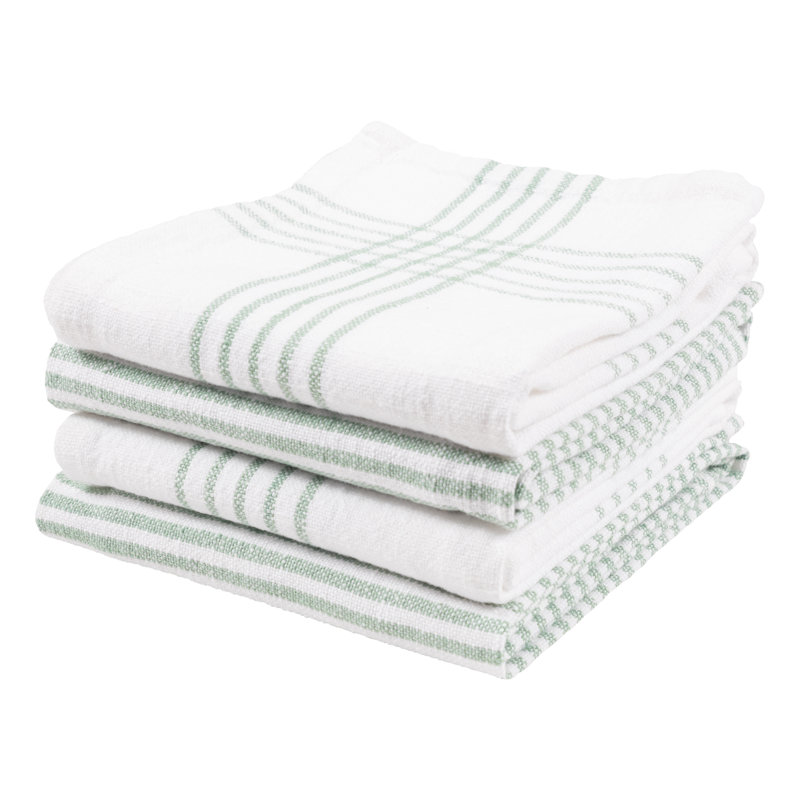 Ensemble de 4 serviettes de cuisine décontractées en coton KAF Home KAF Home, Vert minerai