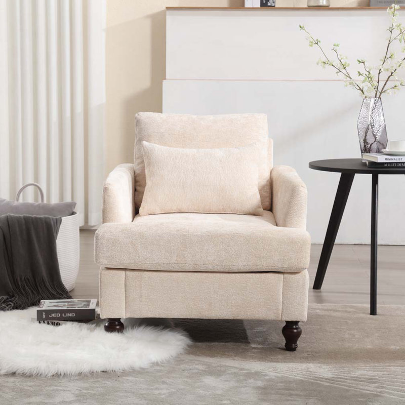 Fauteuil Chenille, Beige