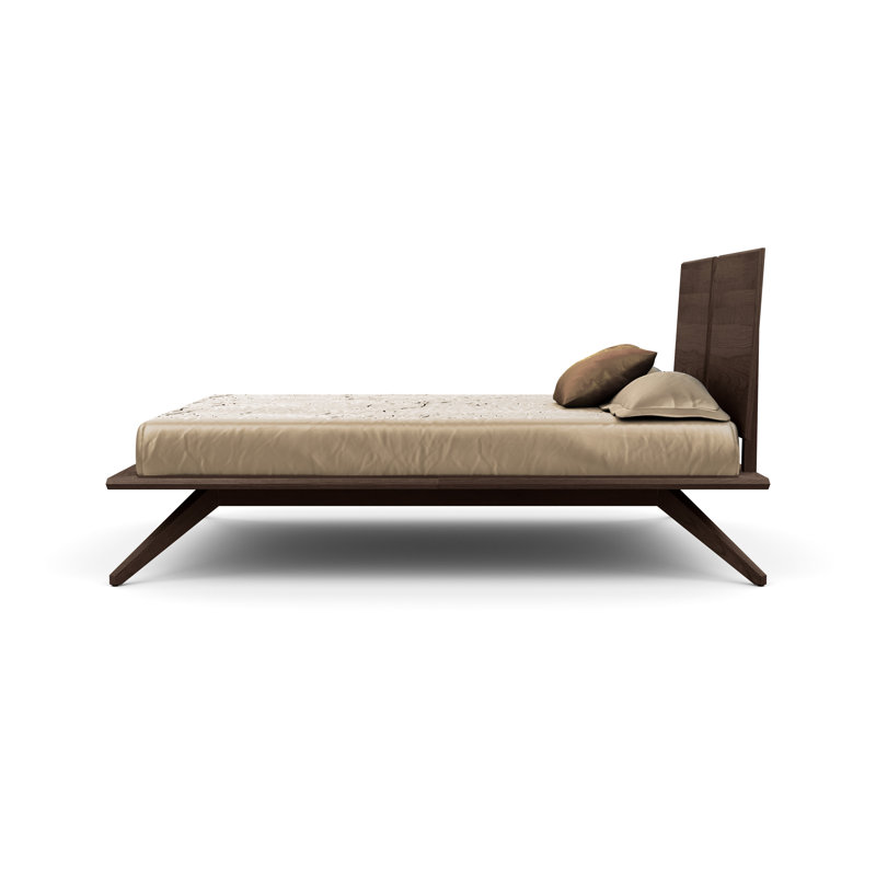 Astrid Solid Wood Platform Bed, California King, Smoke Cherry
