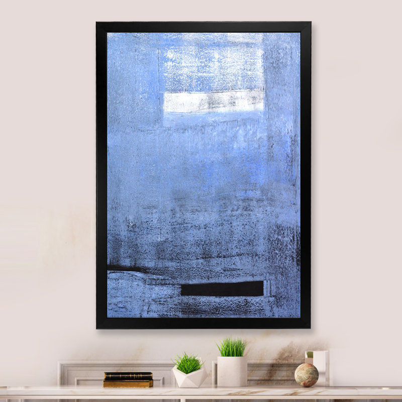 «Colorfields in Blue and Grey», reproduction de photo sur toile, H 20 po x l 12 po x P 1 po, Cadre photo noir