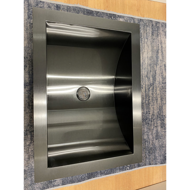 Lavabo de salle de bain commercial encastré en acier inoxydable gris perle gris