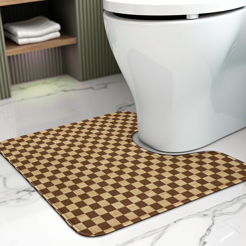 Tapis de salle de bain à carreaux en U 20 po