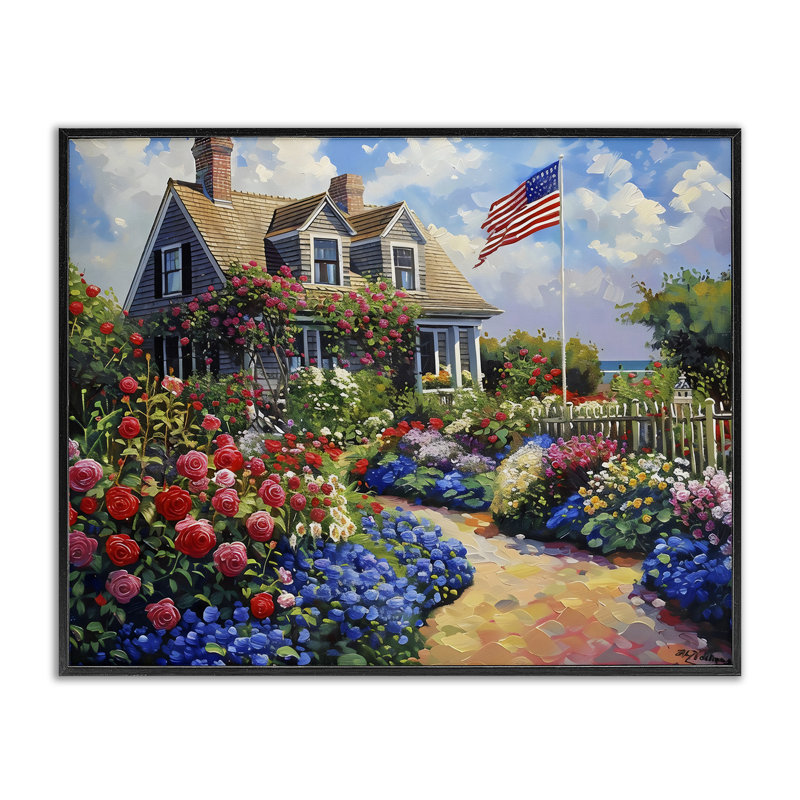 An American House, giclée encadrée, design par LSR Creative Studio, H 11 po x l 14 po, Noir