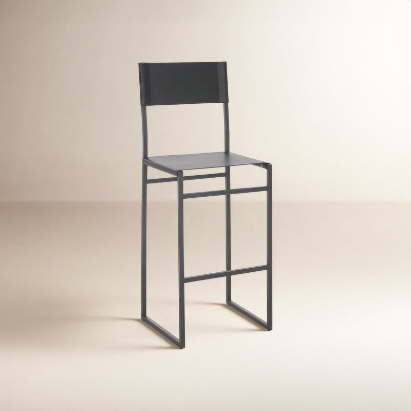 Fairbanks Counter Stool with Metal Frame, Black, Bar Stool (30" Seat Height)