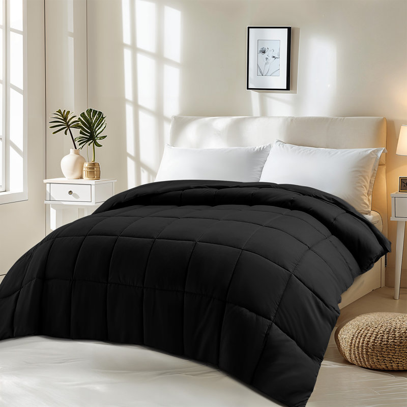 Machine Braided Comforter, Black, California King Comforter