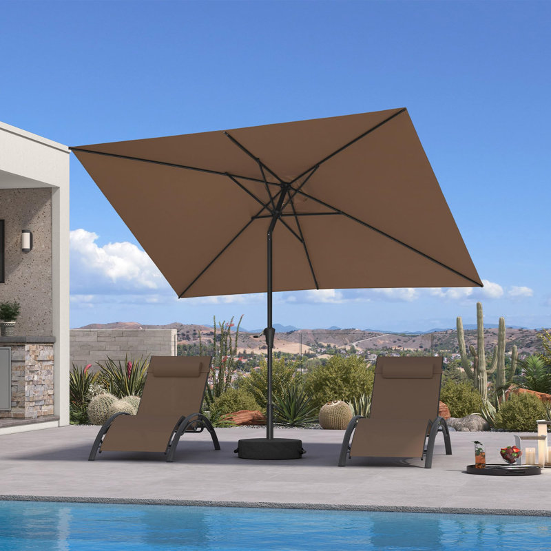 Parasol de table rectangulaire 6,5 'x 10', Taupe