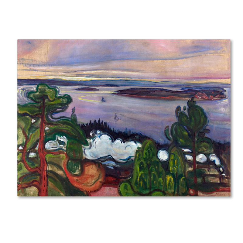 Art mural sur toile tendue - Edvard Munch «Train Smoke» pour décoration de salon, de chambre à coucher ou de bureau - 14 x 19