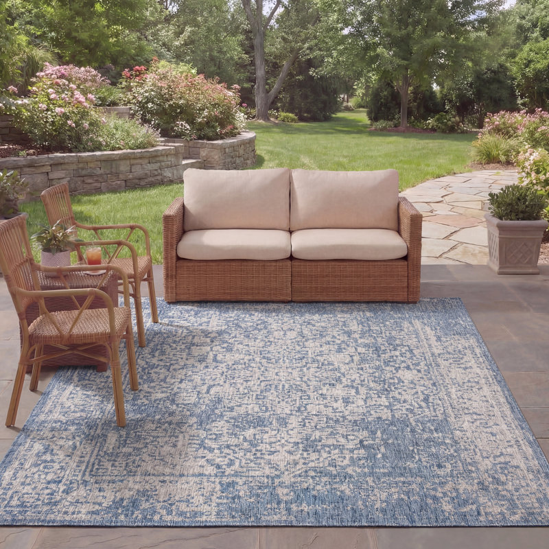 Amedee Performance Oriental Indoor/Outdoor Area Rug, Rectangle 8' x 11'