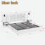 Lit plateforme tapissier hydraulique en velours avec 2 tablettes, 2 lampes de lecture et port USB-1750040615