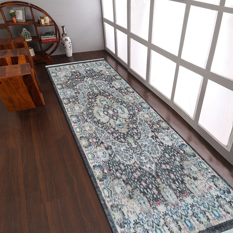 Beier MACHINE MADE POLYESTER AREA RUGS - Beige Black | Oriental Design, Low Pile Machine Made Area Rugs for Living Room, Bed Room