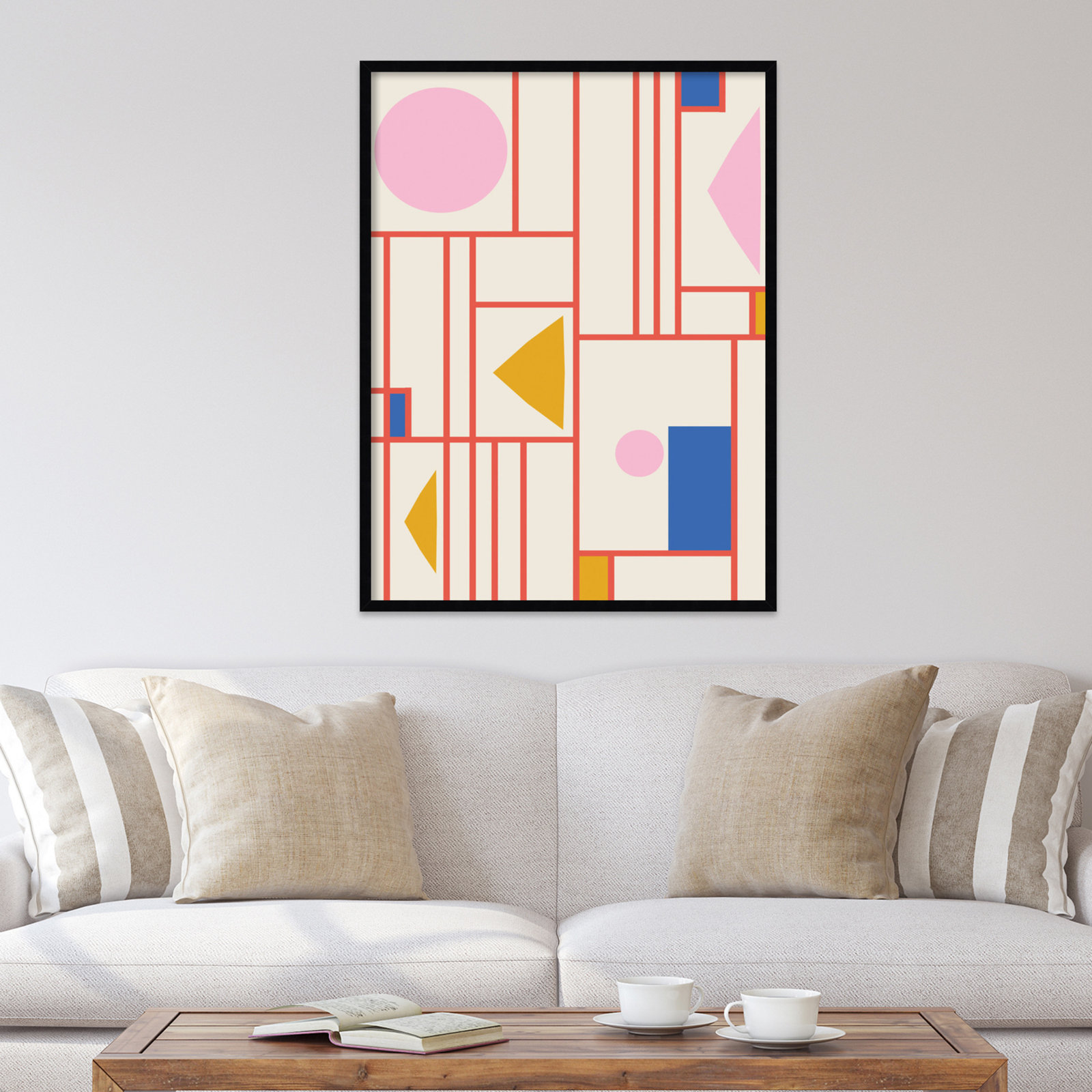 Framed Shapes Print by Beth Vassalo, Black, 41" H x 31" W x 1" D