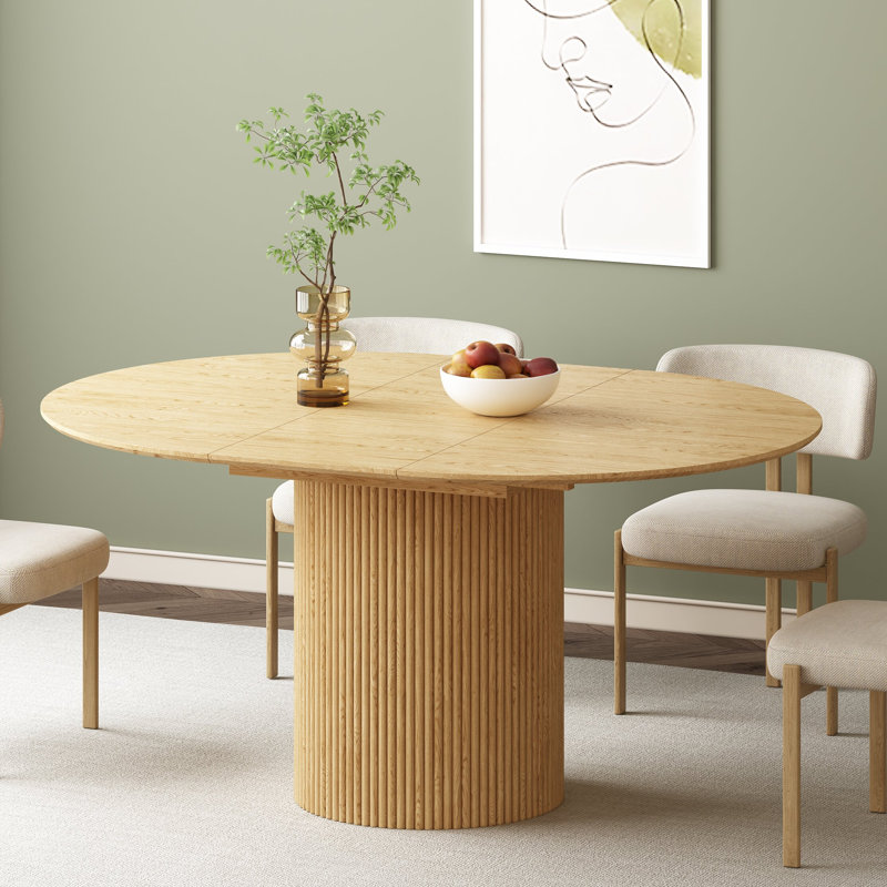 Abdullah 47-62"Extendable Round Dining Table Solid Wood