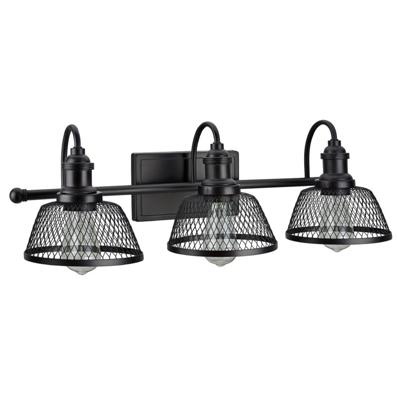 Éclairage pour salle de bain 3 lumières à intensité variable noir
