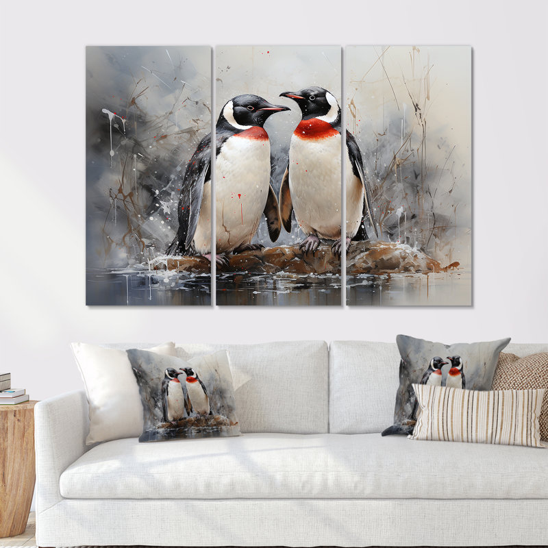 «Penguin Dreamscape», ensemble d'art mural sur toile, H 40 po x l 60 po