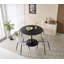 Table tulipe de couleur marbre noir 42,1 po-1158997258