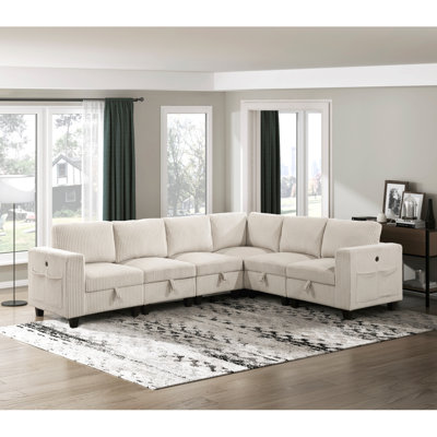 Canapé modulaire 6 pièces avec sièges de rangement 6 pièces