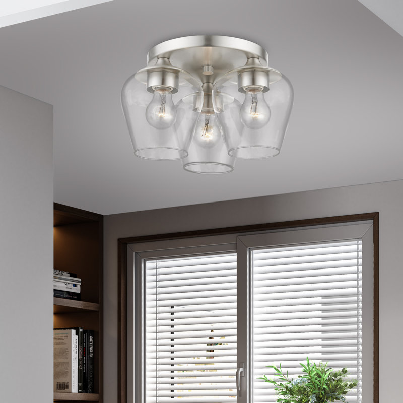 Chrisha Orizaba 3-Light 13" Flush Mount, Brushed Nickel