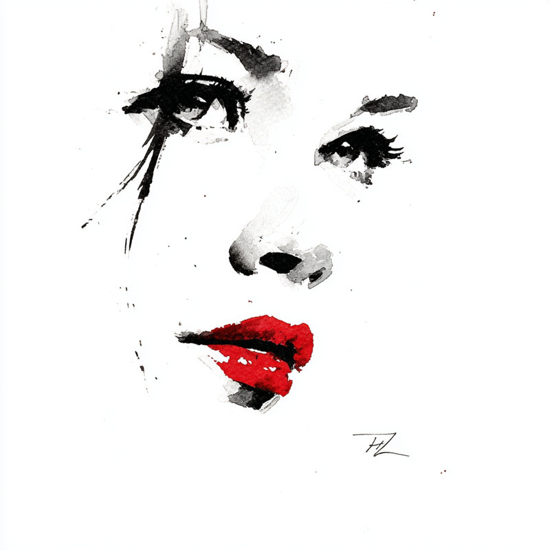 Art mural sur toile Crimson Whisper, H 20 po x l 20 po